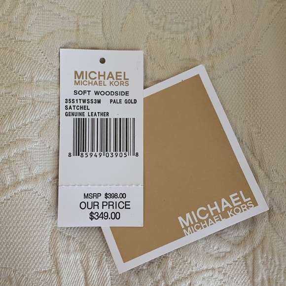 EUC Michael Kors, Soft Woodside, Pale Gold Satchel - Picture 7 of 15